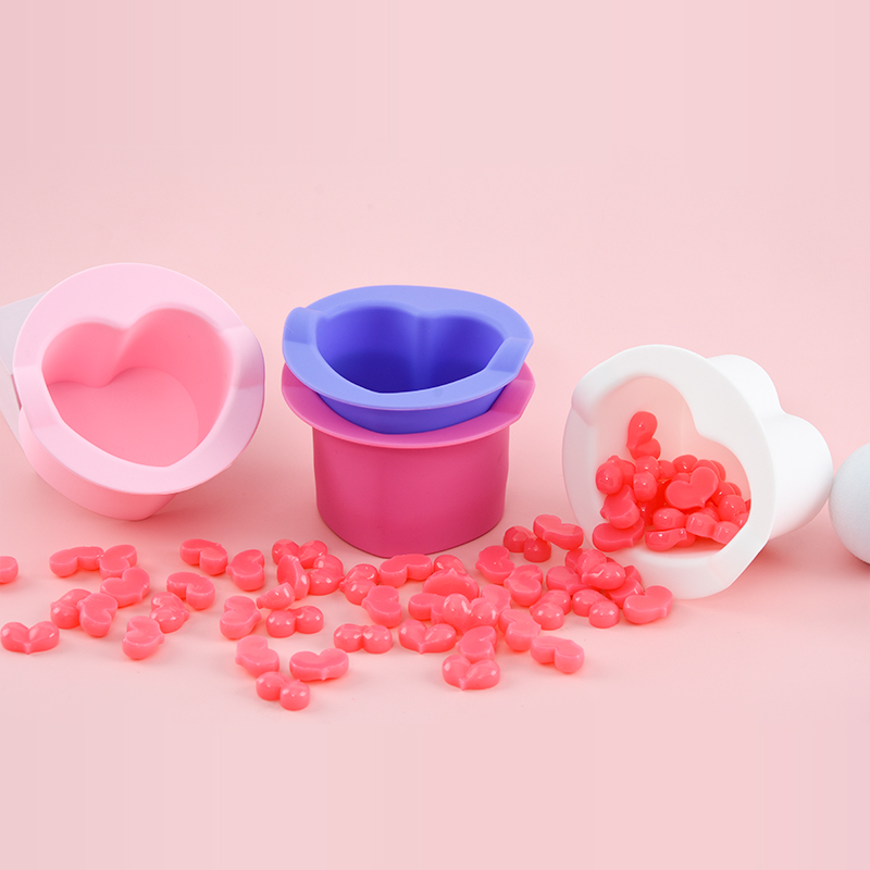 Love Heart Shaped Silicone Wax Pot 200CC -Rose red