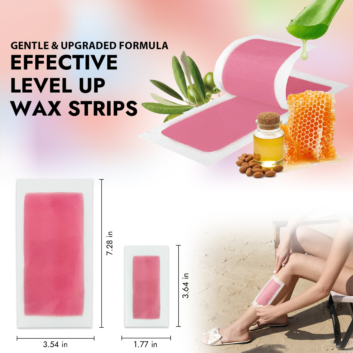 Waxkiss 70 Count Wax Strips for Hair Removal More Gentle Ready-to-Use Strips At Home Waxing Kit with 6 Prewax Wipes & 6 Postwax Wipes