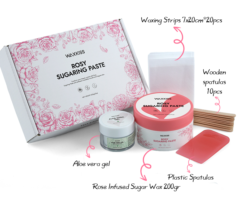 200g Rose Infused Sugar Wax Kit For Hair Removal