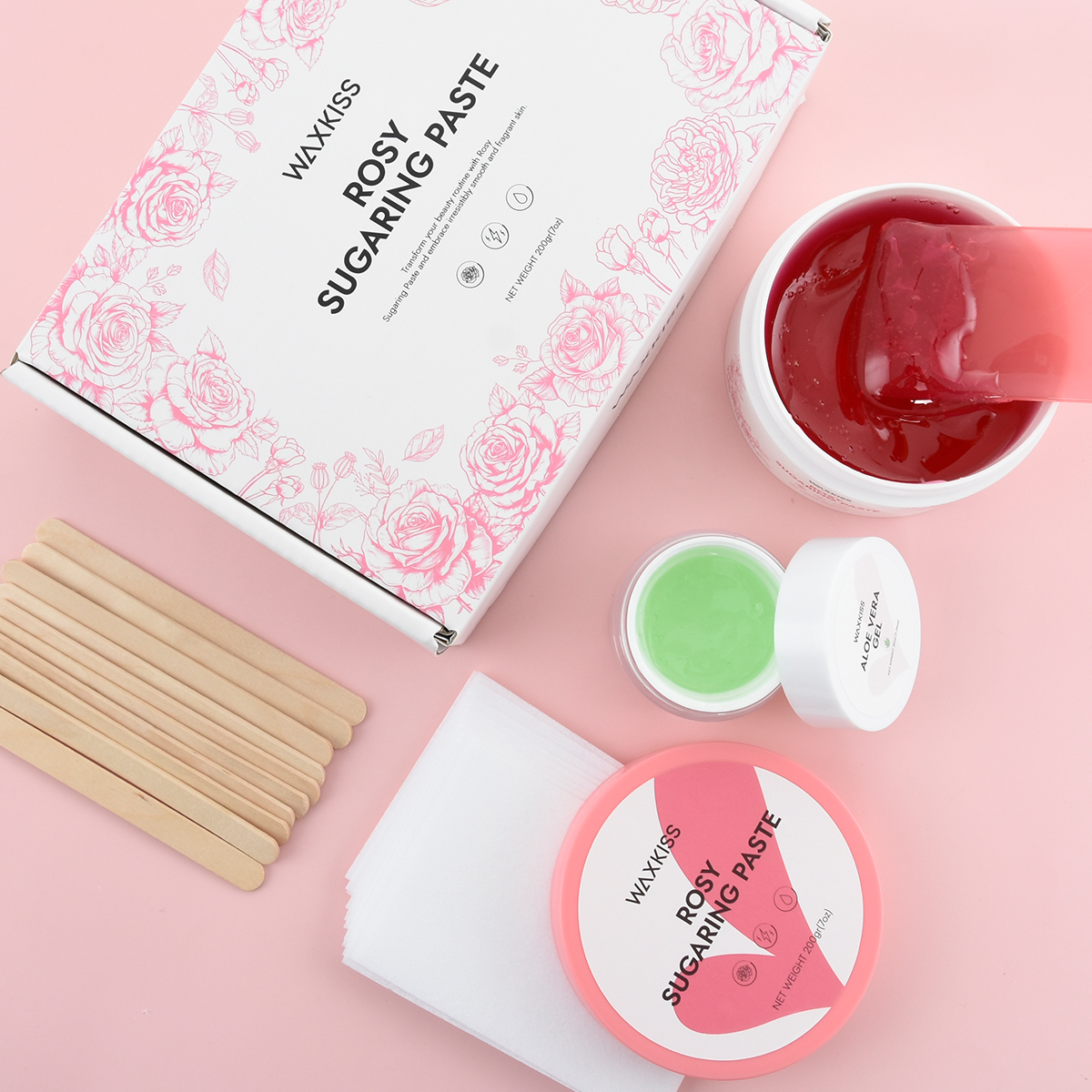 200g Rose Infused Sugar Wax Kit For Hair Removal