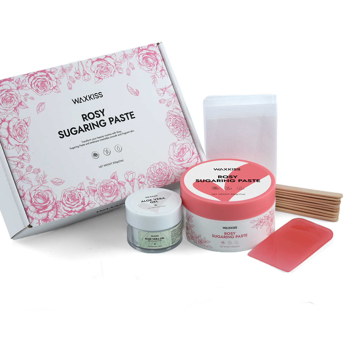 200g Rose Infused Sugar Wax Kit For Hair Removal